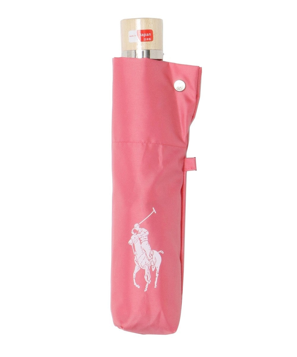 MOONBAT POLO RALPH LAUREN 折りたたみ傘 ワンポイントロゴ／日本製 ピンク