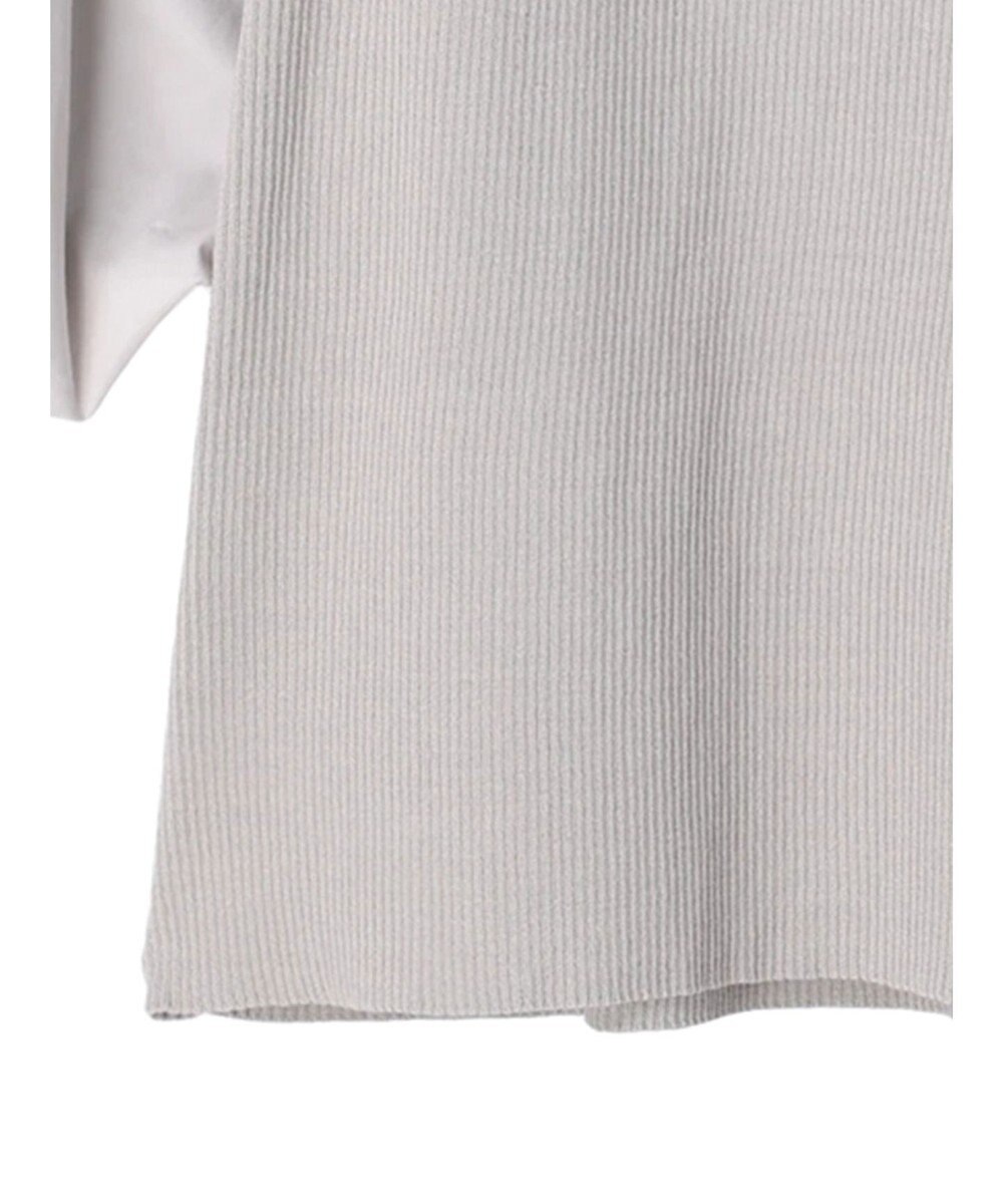 Green Parks armonia．袖布帛ニットプルオーバー 