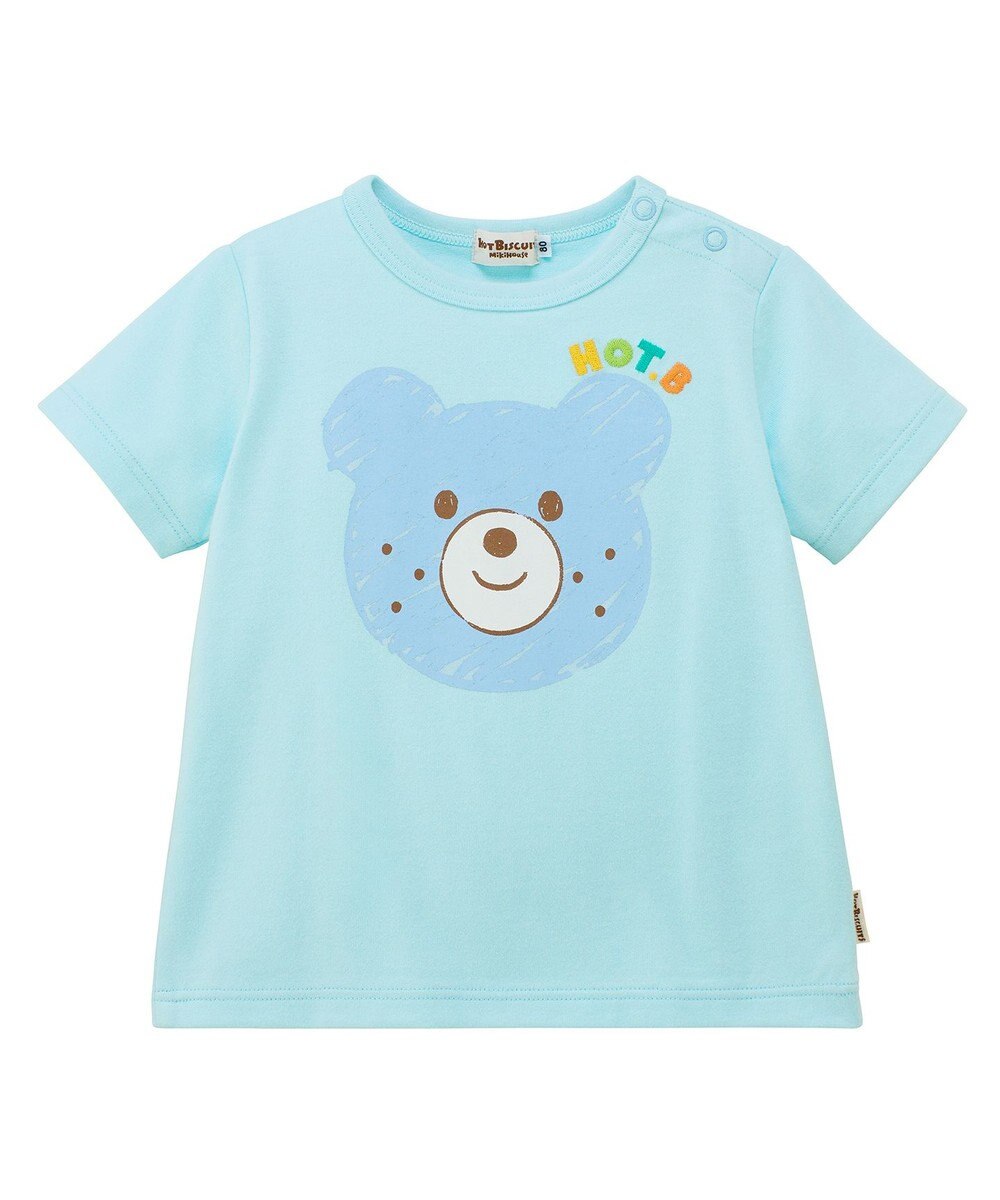 MIKI HOUSE HOT BISCUITS 【80-120cm】カラフルビーンズ フェイスプリント 半袖Tシャツ 