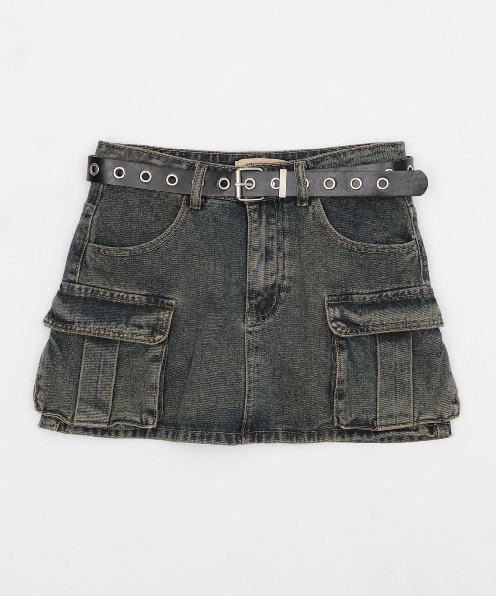 WEGO ハトメベルトカーゴデニムスカパン 