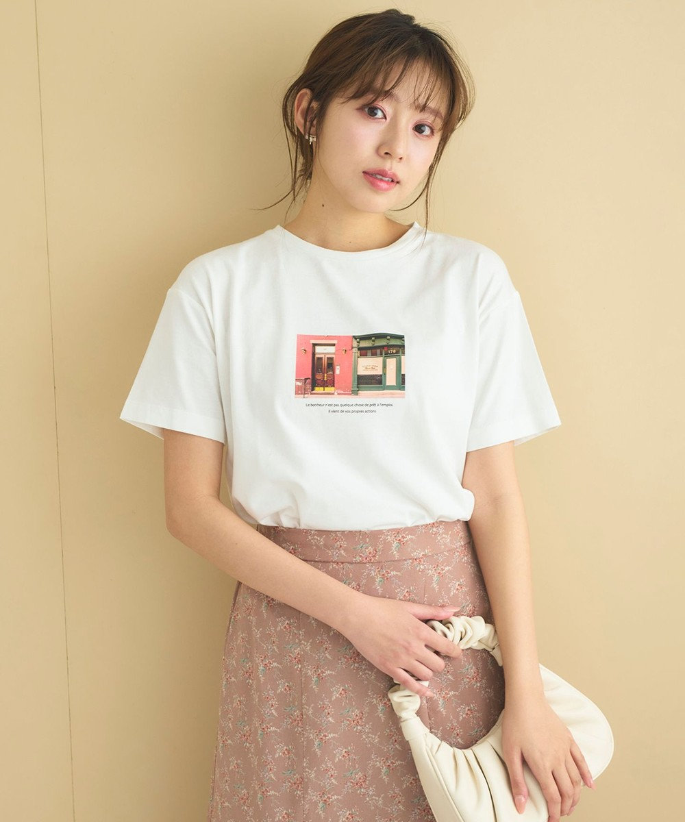 Feroux ヴィンテージフォトプリント Tシャツ ホワイト系