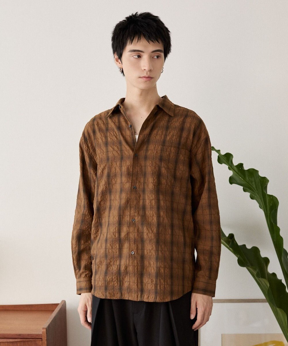 WEGO クリンクルチェックシャツ（LS） 