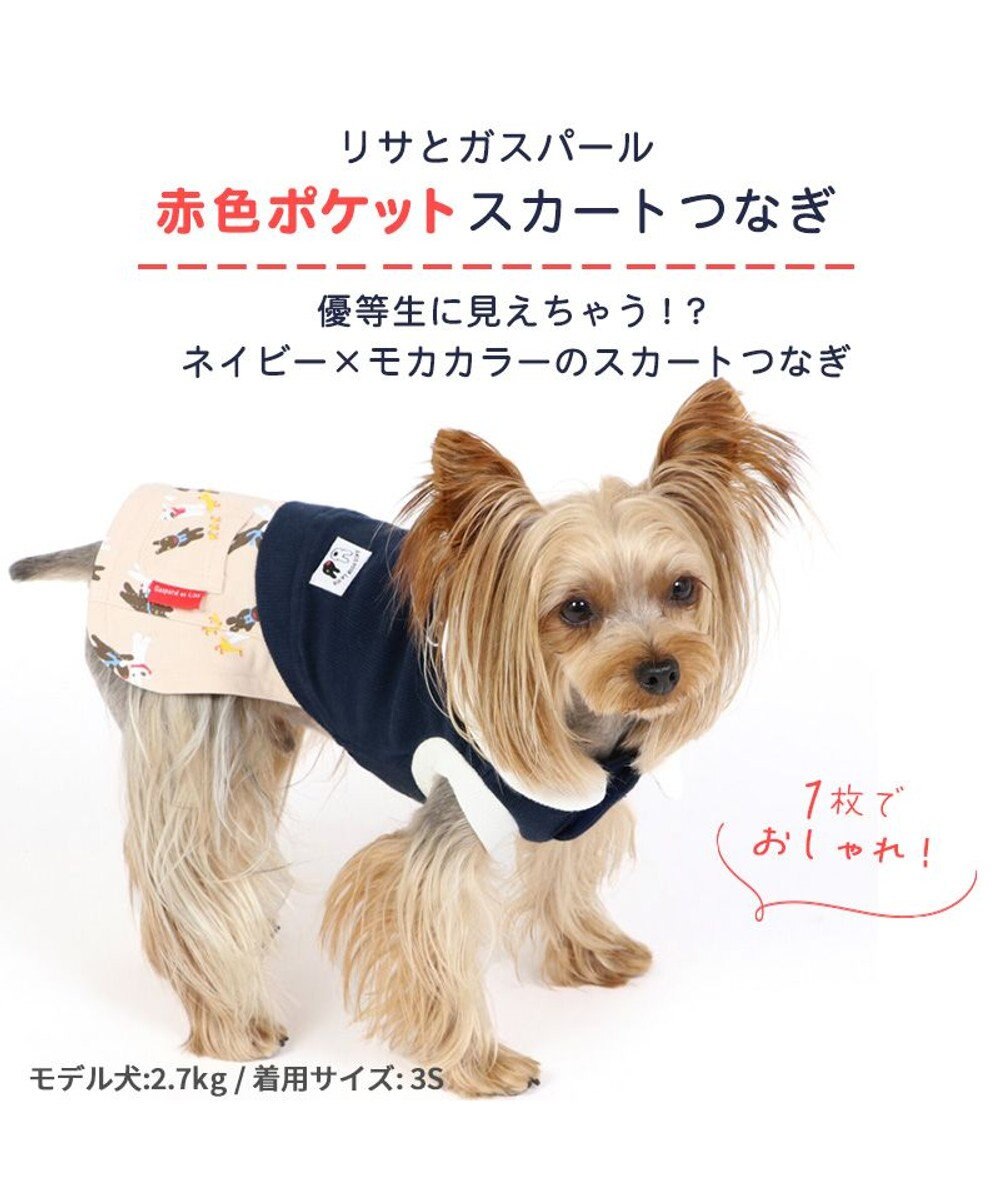 犬の服 犬 服 秋冬 リサとガスパール スカート つなぎ 【小型犬】 青