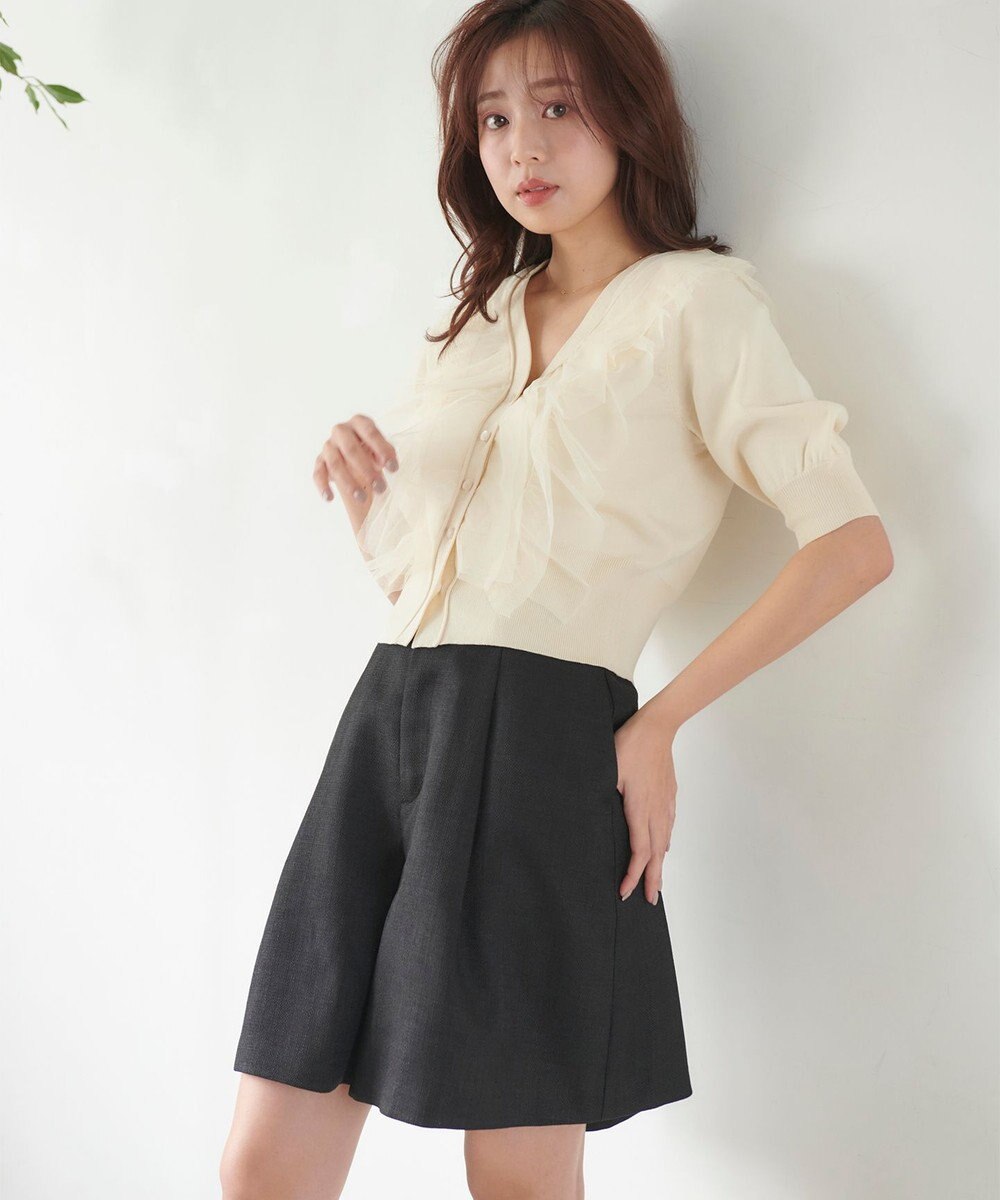 Feroux 【洗える】ベルテッドショート パンツ 