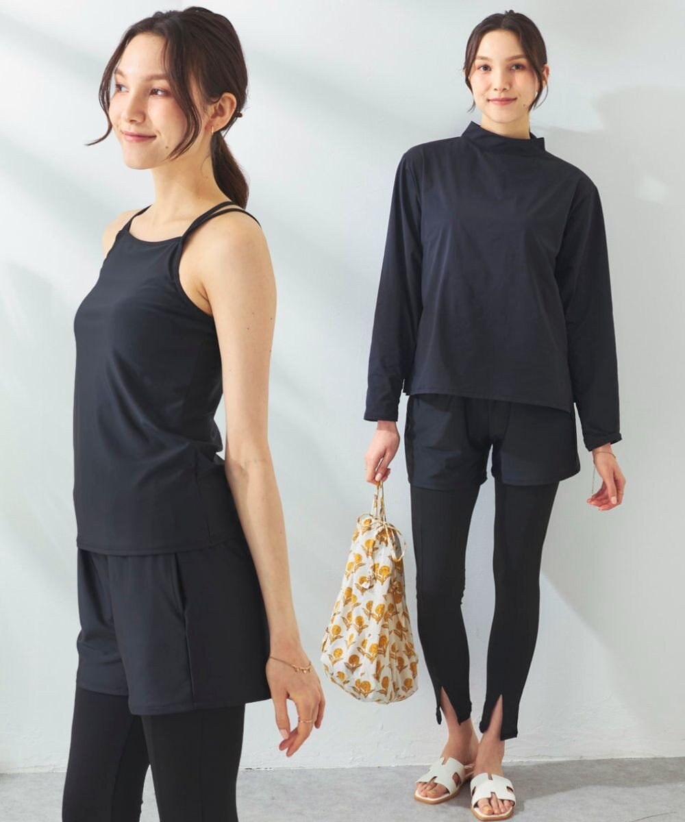 OP／FILA 【ocean pacific】モックネックラッシュガード付き 水着5点セット 