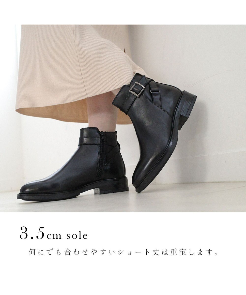 Pointer 本革ベルト付きエンジニアショートブーツ 