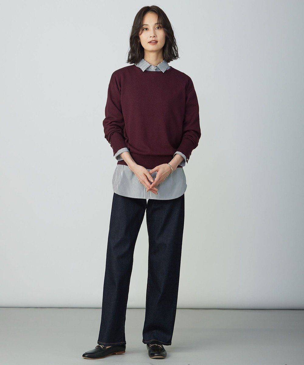 J.PRESS LADIES L 【洗える】BASIC STRETCH DENIM ボーイフィット デニム 