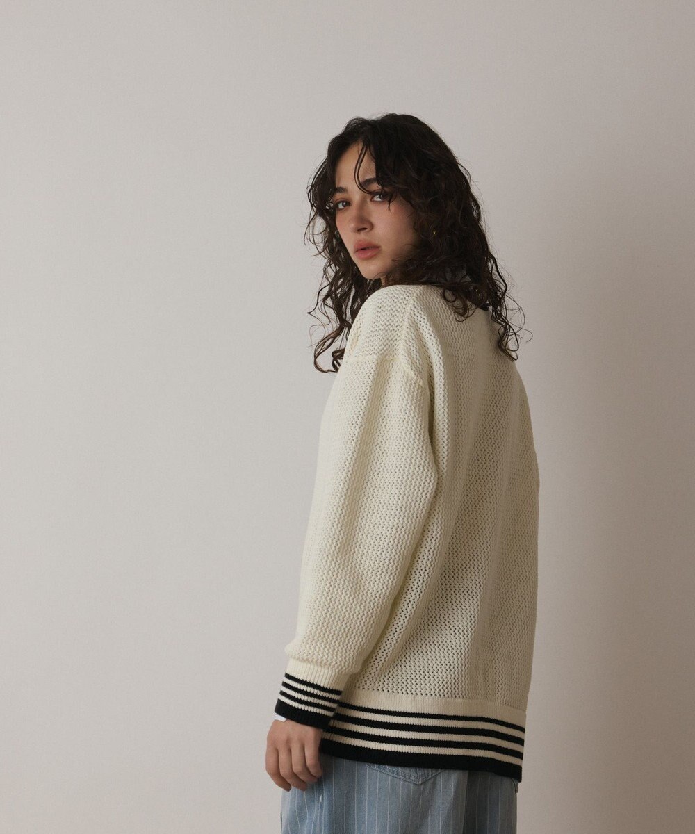 GRACE CONTINENTAL メッシュラインニットカーディガン 