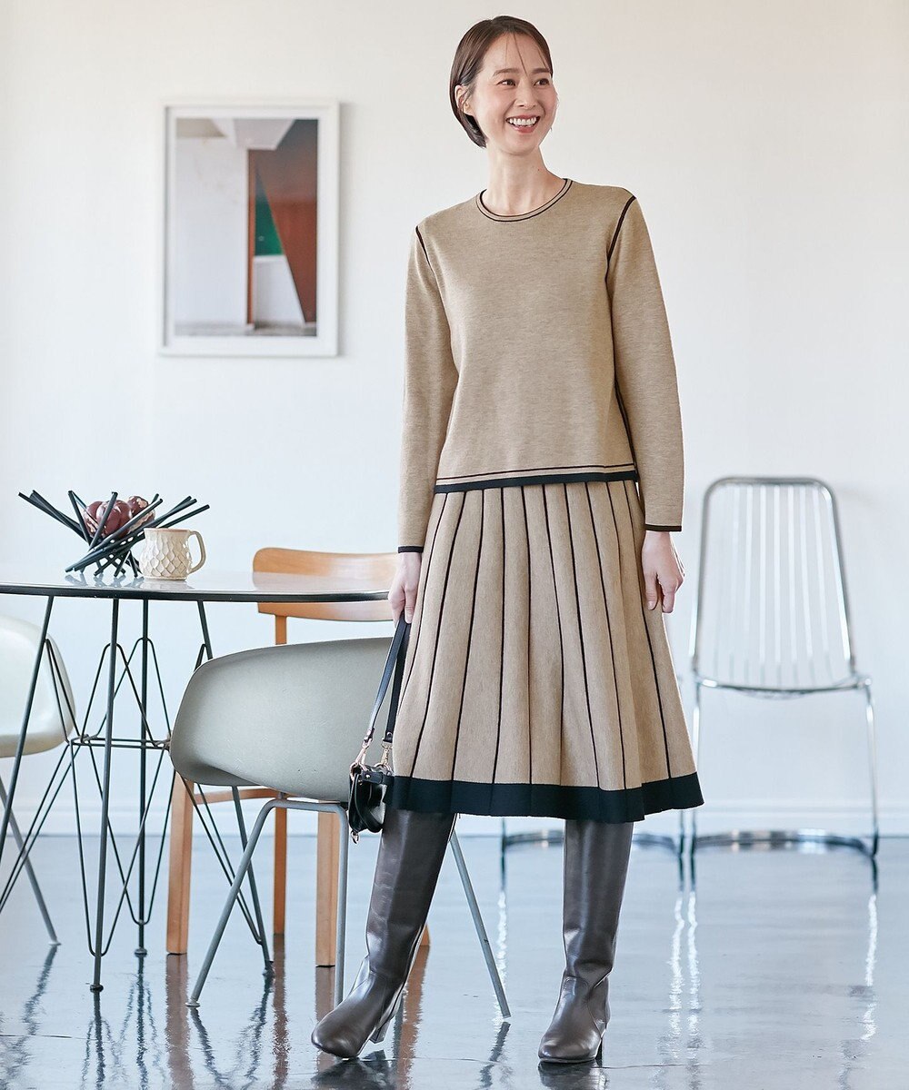 自由区 【ご好評につきWEBのみ新色追加/洗える/マルチウェイ】リバーシブルニット セットアップ 