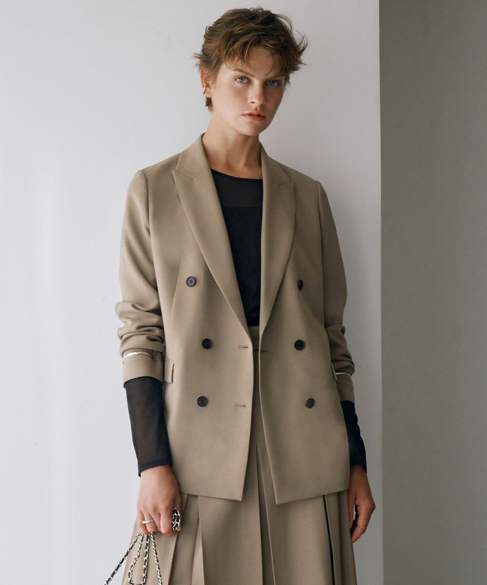 ICB L ウール2WAYストレッチ ダブルブレストジャケット 