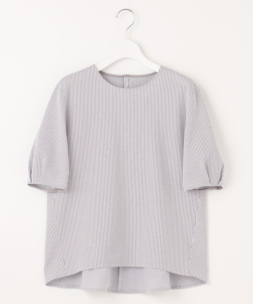 J.PRESS LADIES 【WEB限定カラーあり・抗菌消臭・吸水速乾】サッカージャージー 5分袖 ペプラム カットソー 