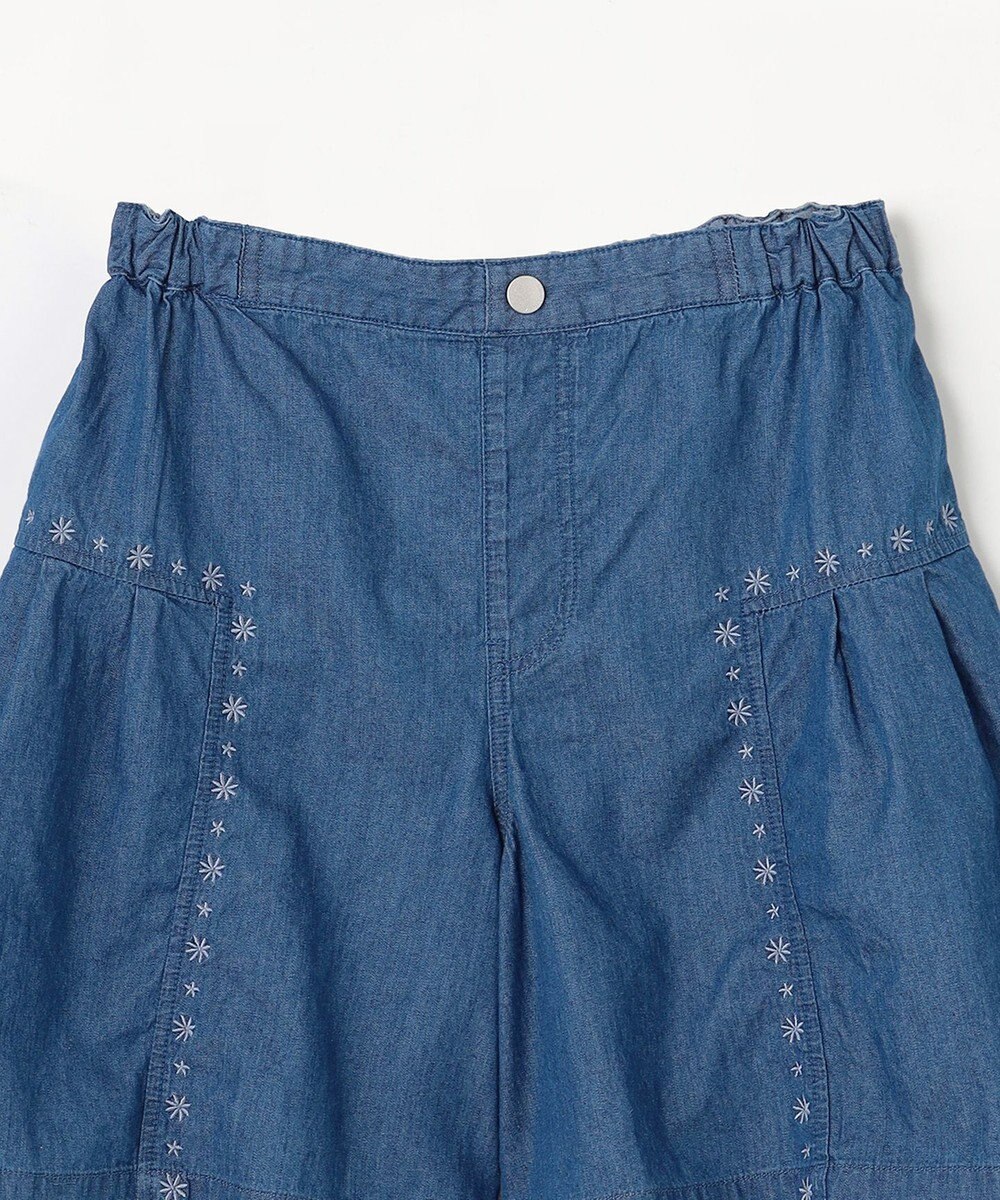 組曲 KIDS 【150-160㎝】 ブルーフラワーデニムキュロット 
