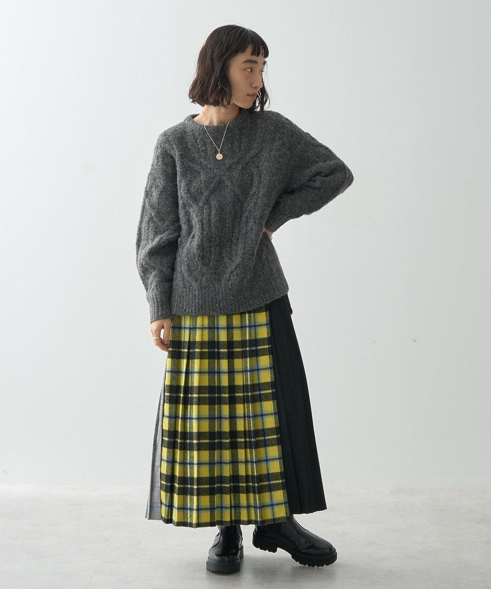 AMERICAN HOLIC シャギーチェックプリーツスカート 