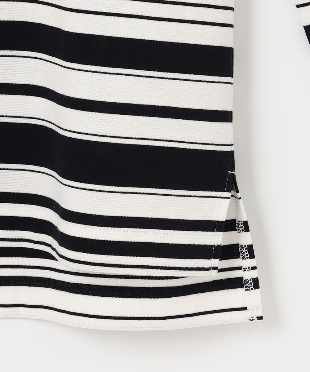 自由区 【洗える】コットンポンチボーダー クルーネック カットソー 