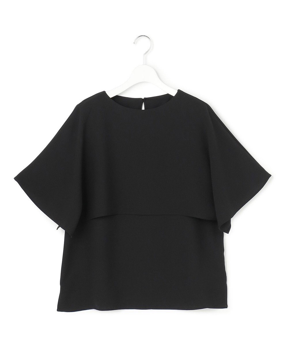 23区 【吸水速乾/UVカット/接触冷感】ストレッチジョーゼット  ケープデザイン カットソー 