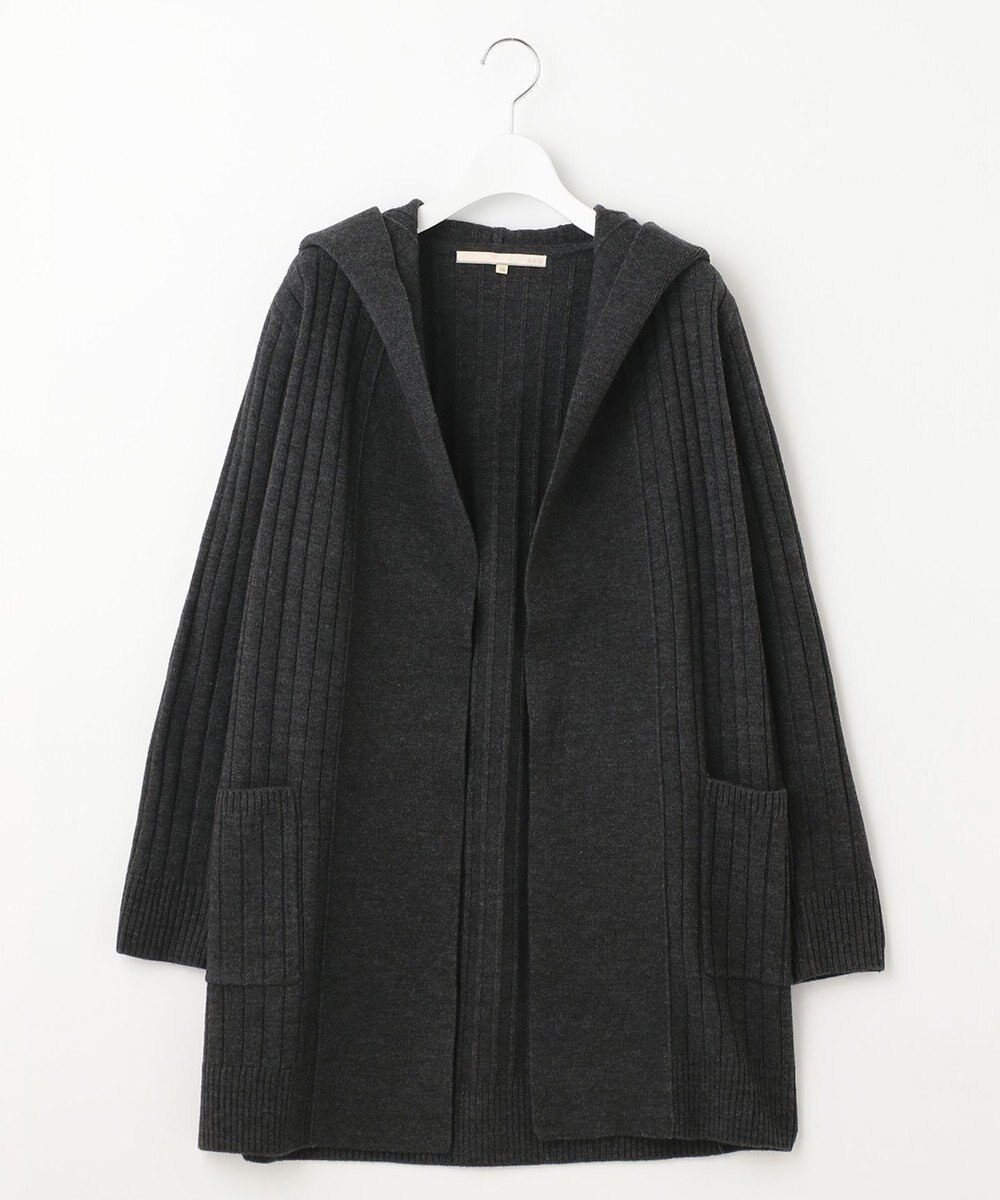 自由区 【ご好評につき新色追加】【WEB限定・洗える】ウールミックス フード付きカーディガン 