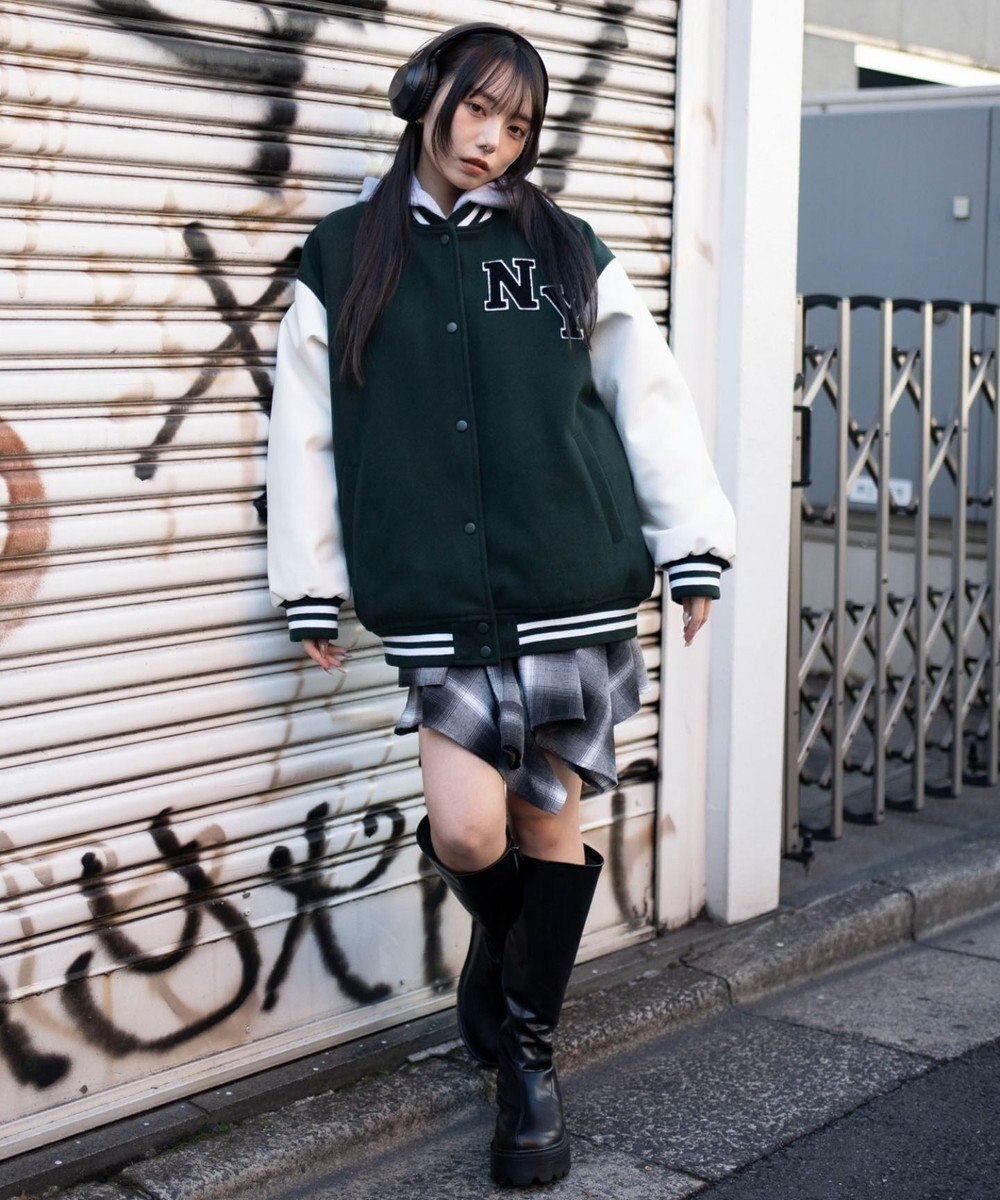 WEGO 2WAYフード付きビッグスタジャン 