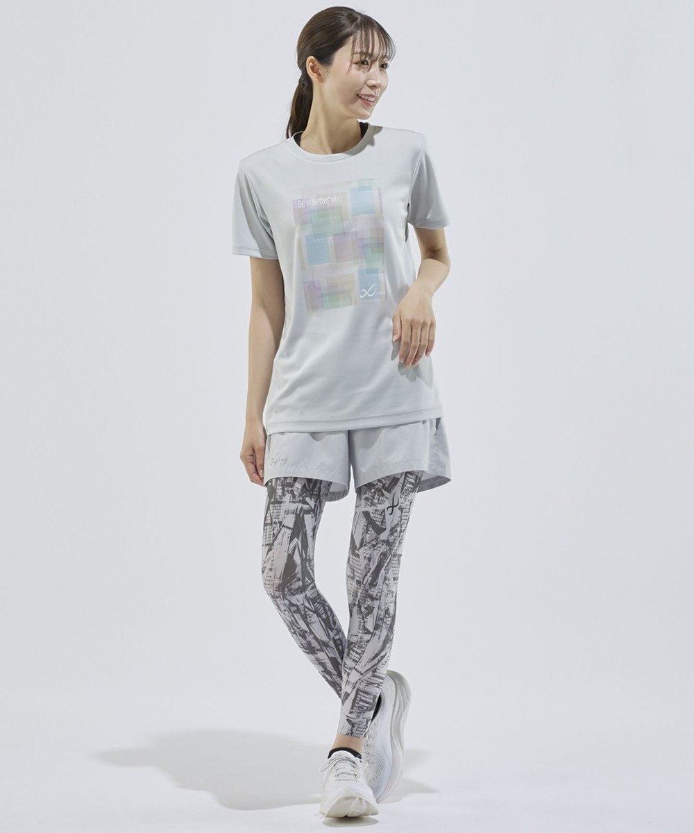 CW-X 【UNISEX】 CW-X トップス Ｔシャツ 半袖 3分袖 Ｕネック メッシュ素材 UVカット率90%以上(本体) ユニセックス DLR195 /ワコール 