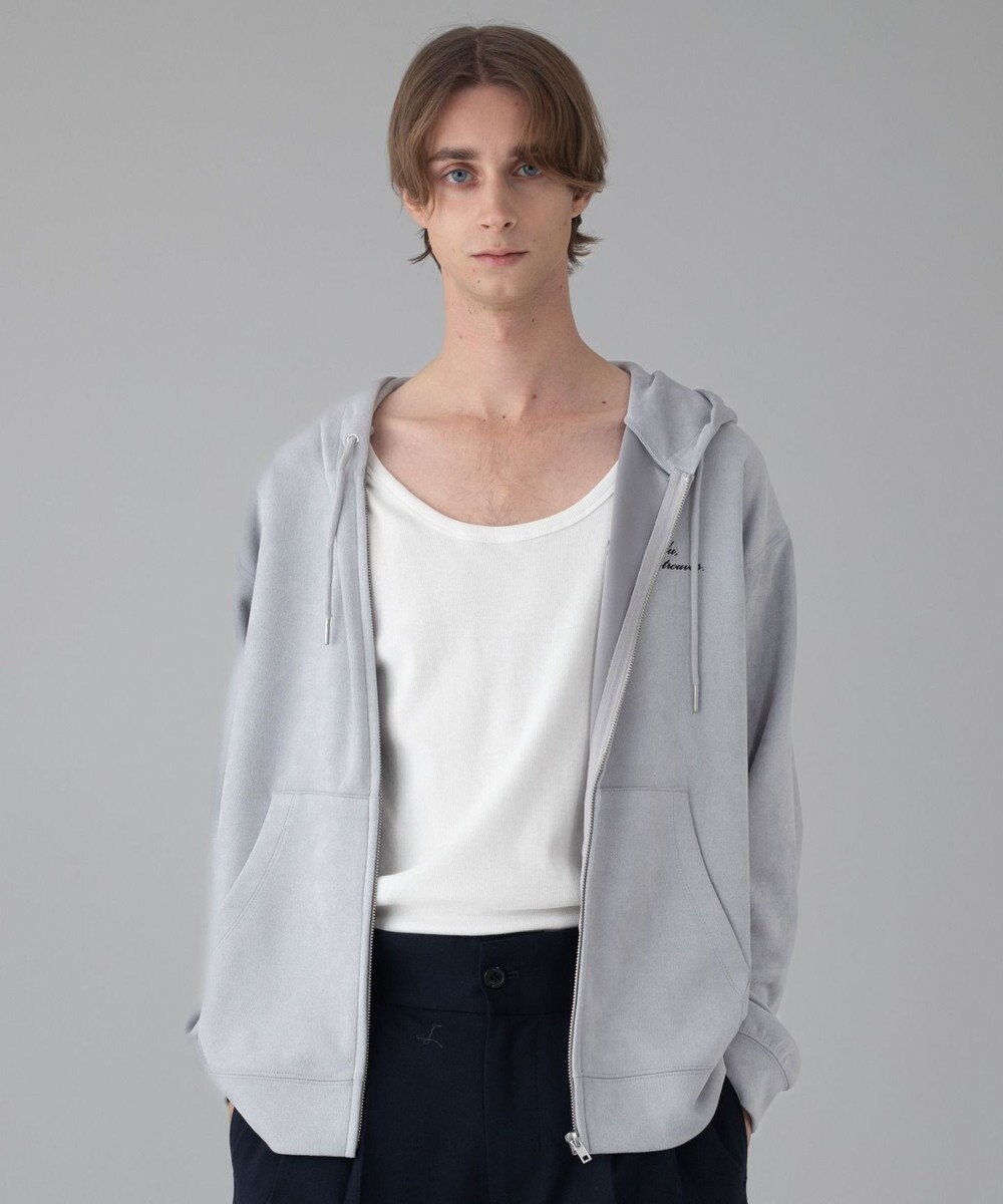 WEGO 【ユニセックス着用ITEM/MLサイズ展開】フェイクスウェードZIPパーカー 