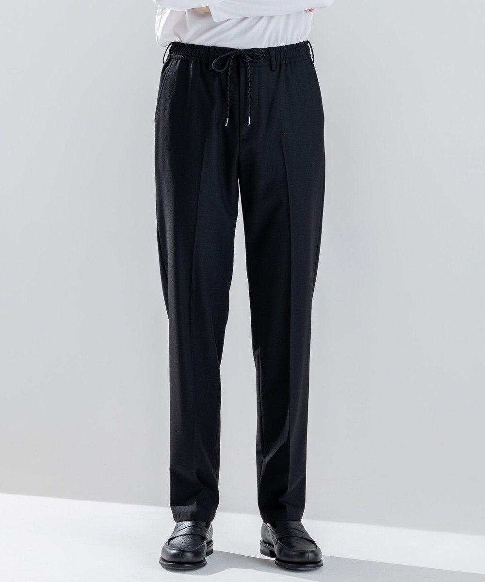JOSEPH HOMME 新素材【ストレッチ/ウエストゴム仕様】ウール混キャリーマンストレッチ ドロスト付ストレートパンツ / HOVE 