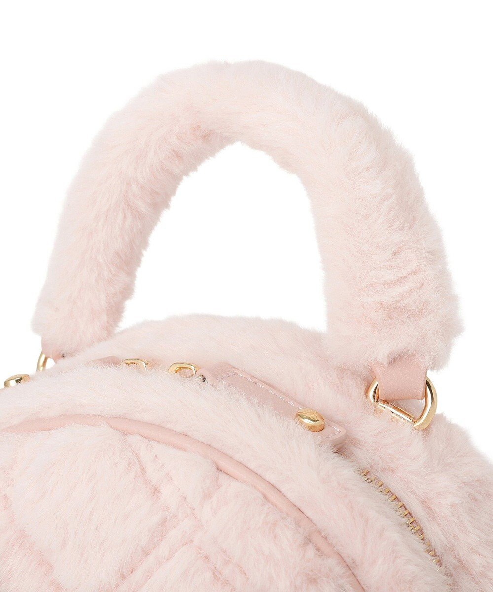 Maison de FLEUR フェイクファーパールリボンラウンドバッグ 