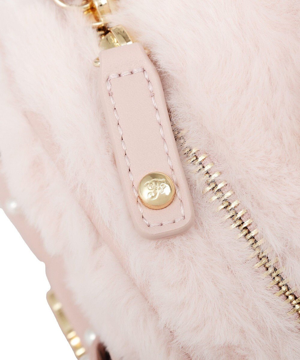 Maison de FLEUR フェイクファーパールリボンラウンドバッグ 