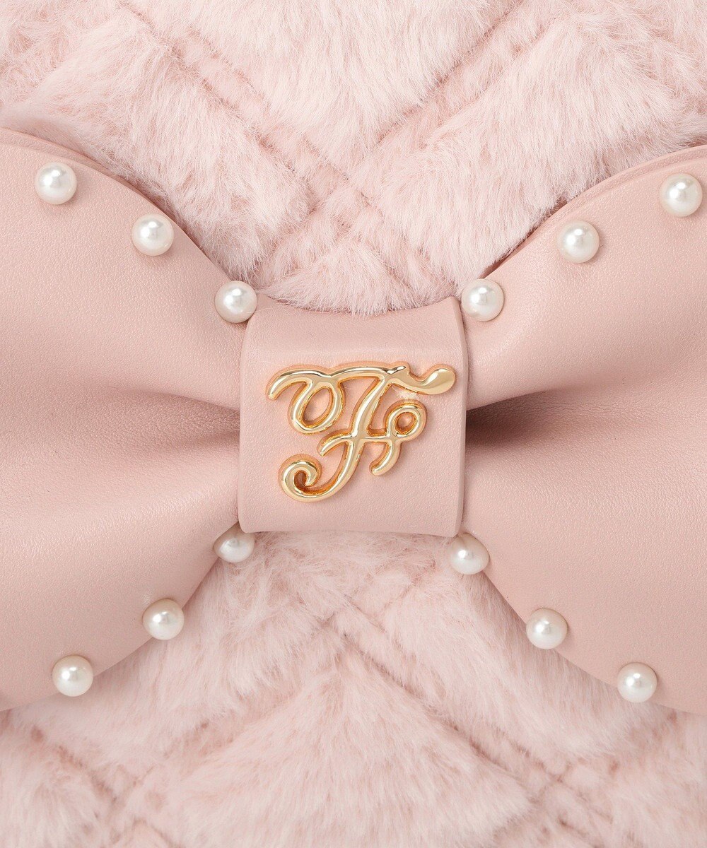 Maison de FLEUR フェイクファーパールリボンラウンドバッグ 