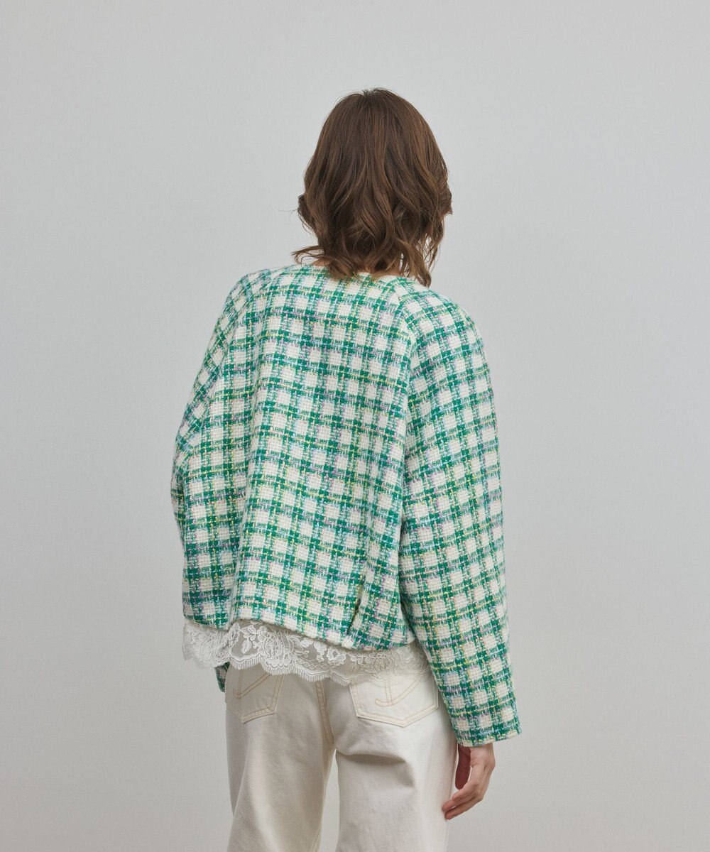 GRACE CONTINENTAL レースヘムツイードジャケット 