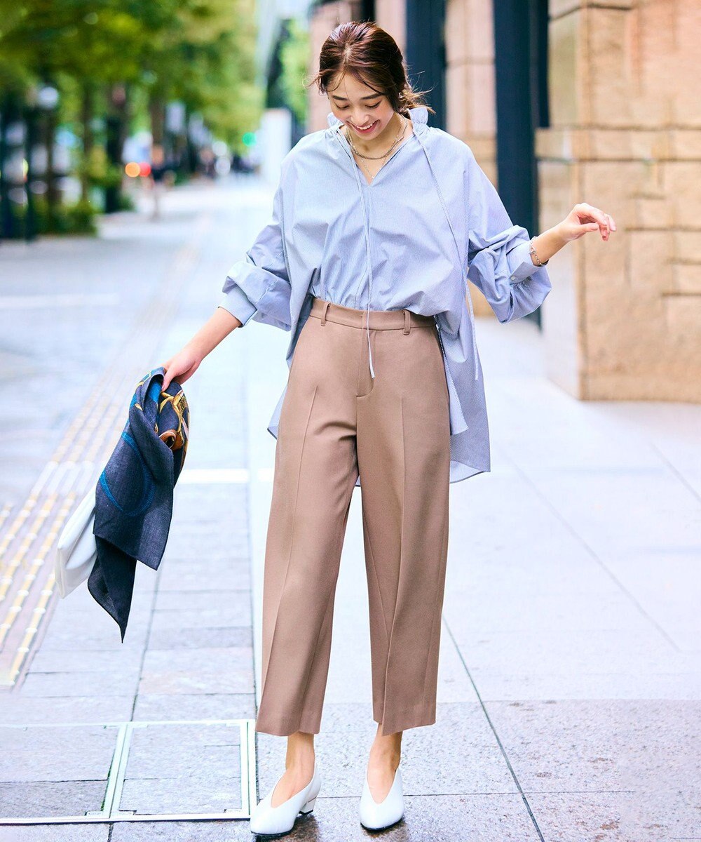 UNFILO ギャザーオーバーブラウス 