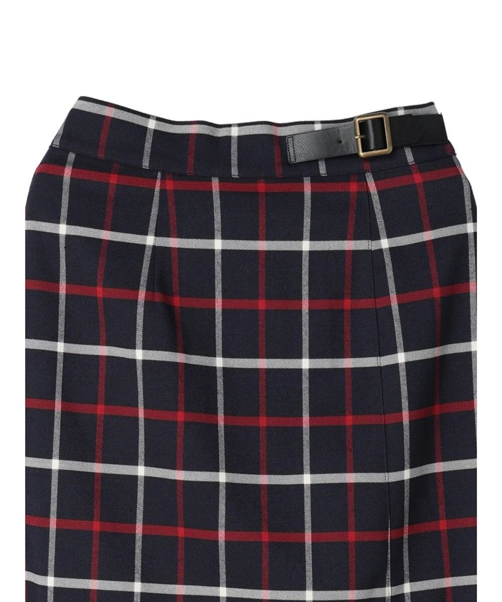 Green Parks ベルトデザインチェックＩラインスカート 