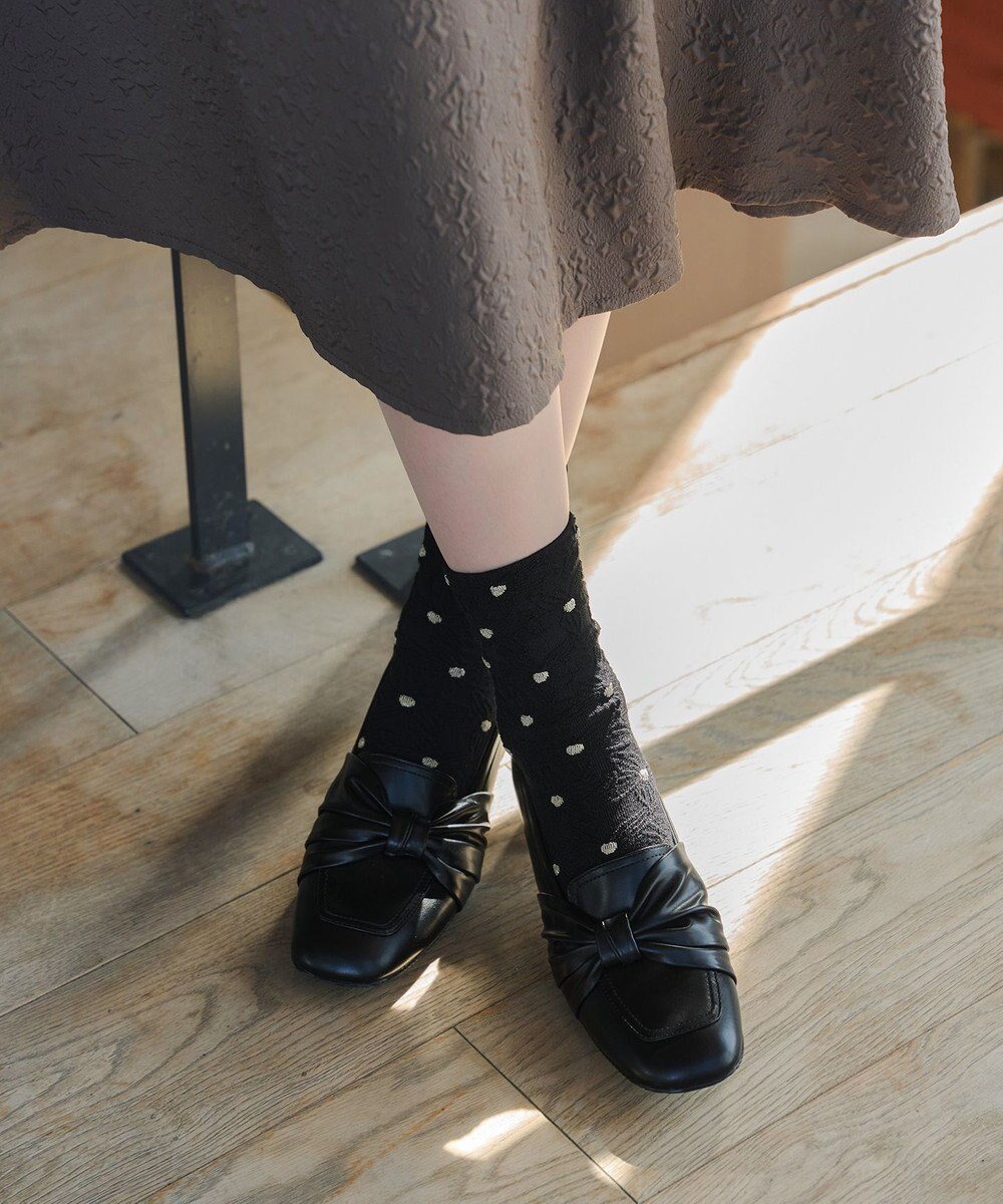 Tiaclasse 花柄ジャガードソックス 