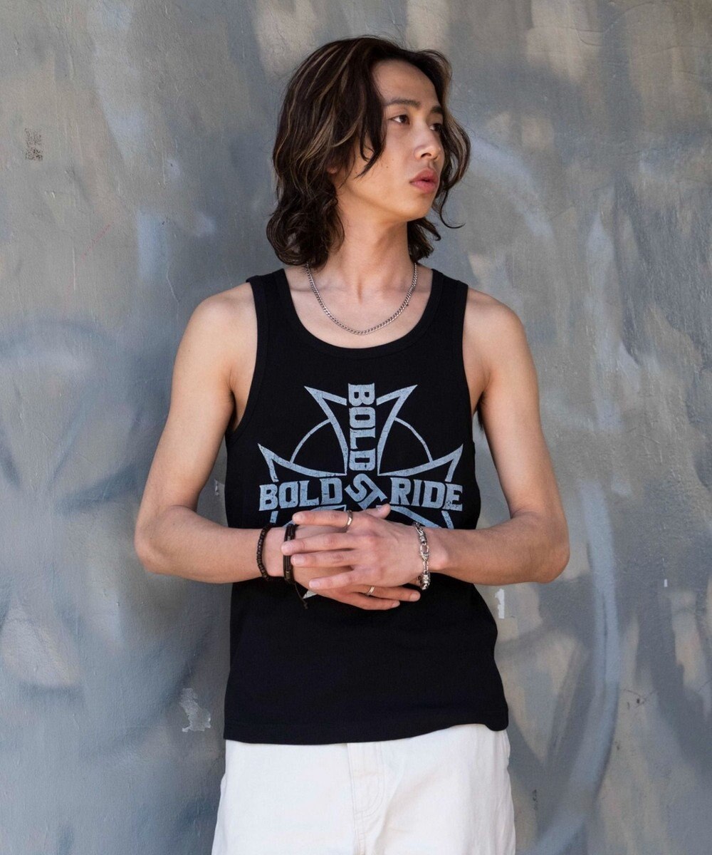 WEGO グラフィックリブタンクトップ 