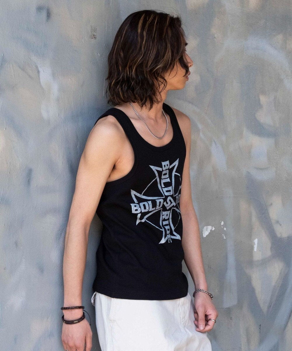 WEGO グラフィックリブタンクトップ 