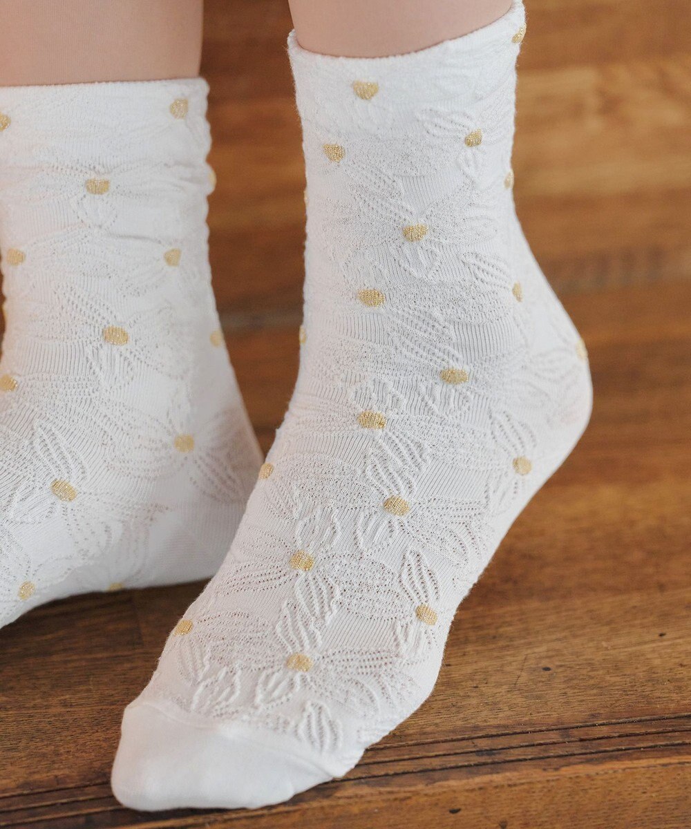 Tiaclasse 花柄ジャガードソックス 