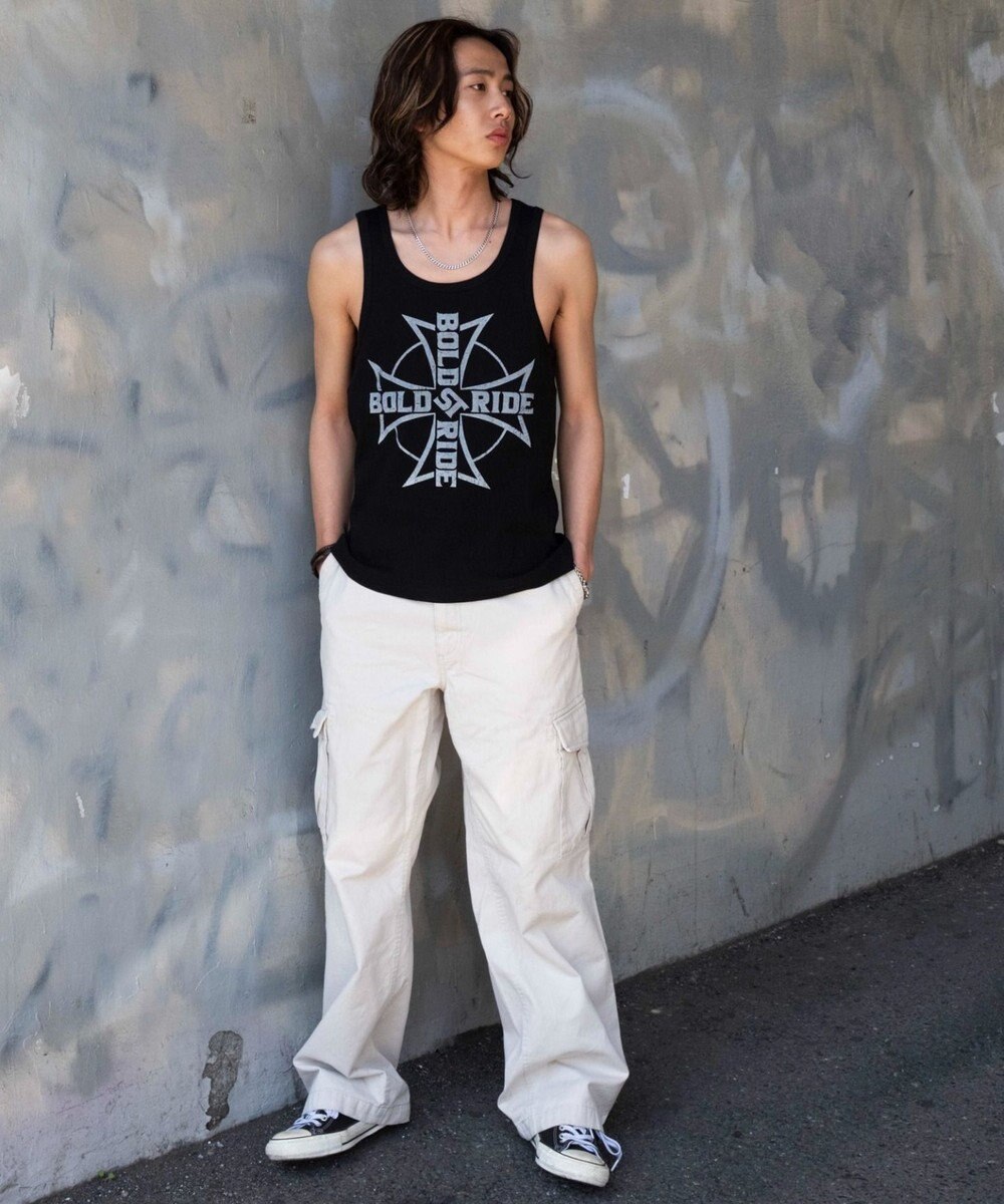 WEGO グラフィックリブタンクトップ 