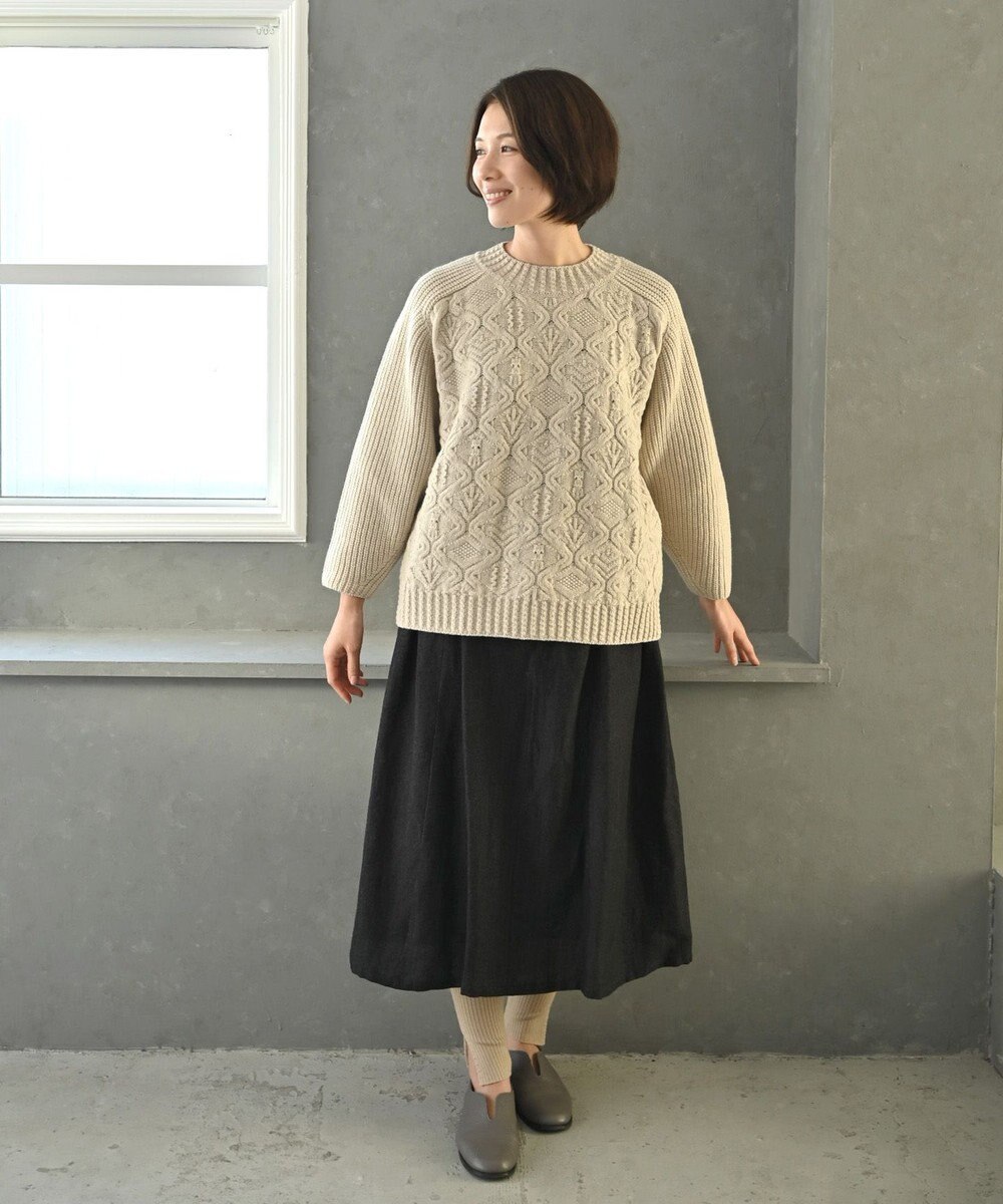 AND WOOL 〈高品質ウール〉〈洗えるニット〉〈暖かい着心地〉ウールレギンス 