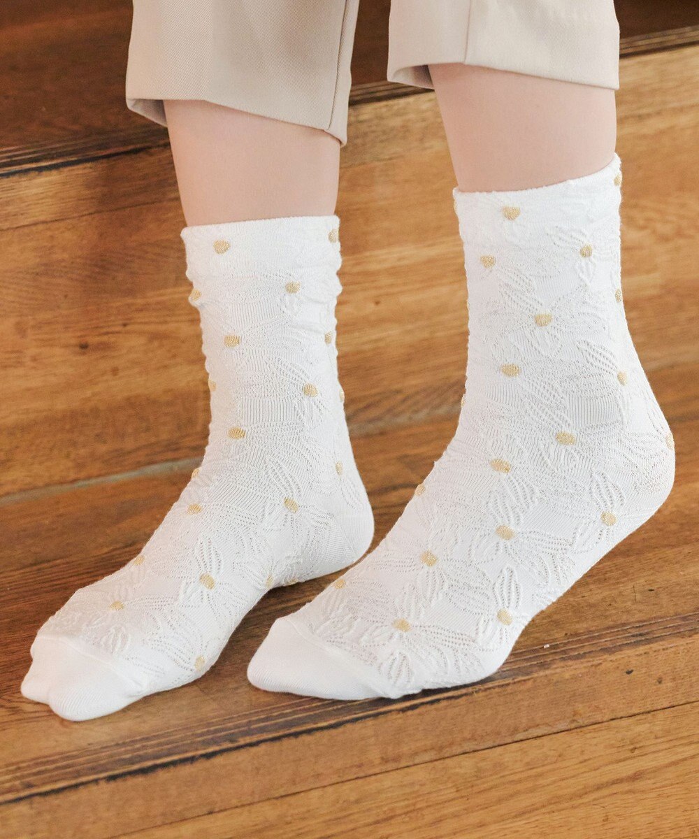 Tiaclasse 花柄ジャガードソックス 