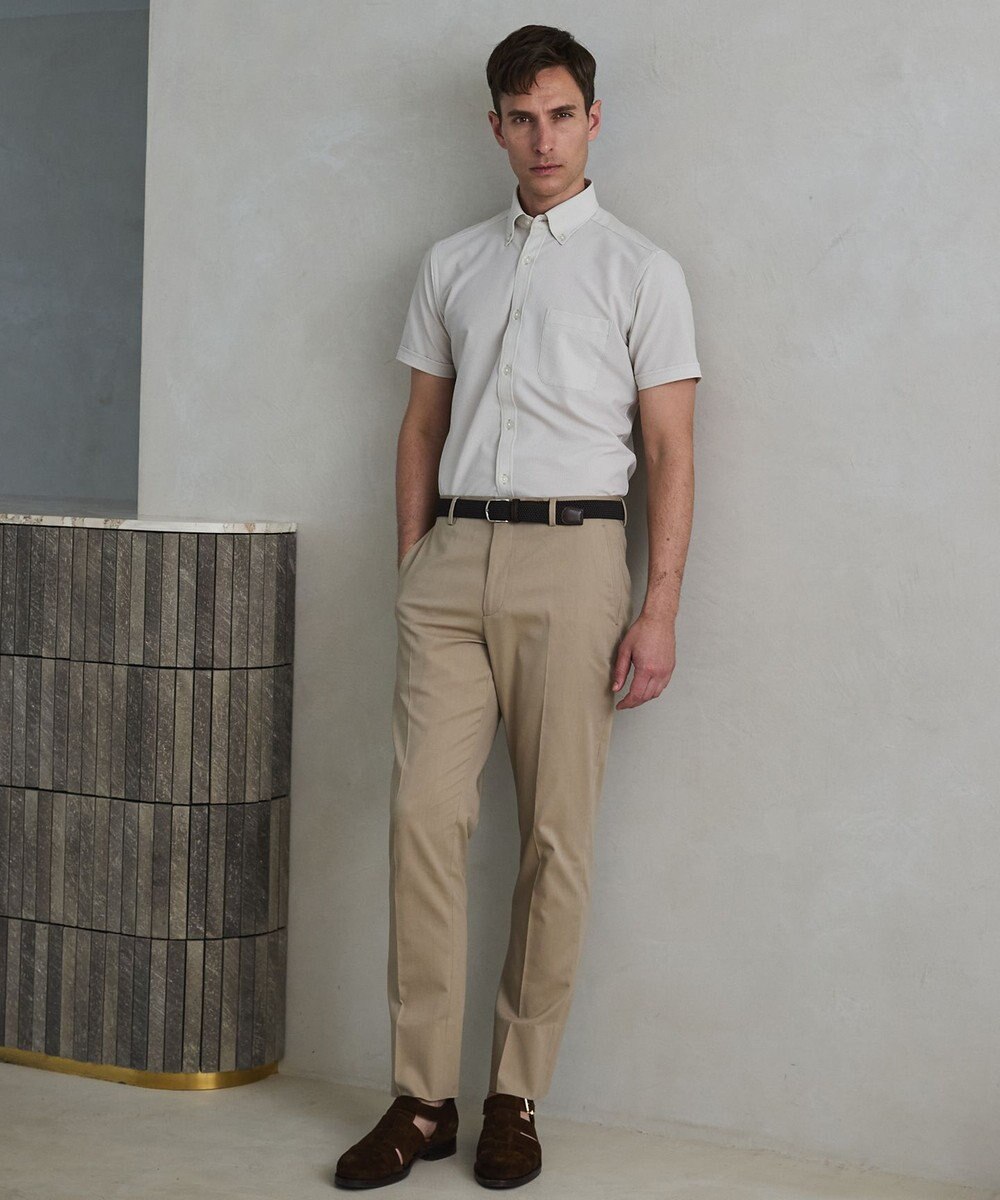 GOTAIRIKU 仕事で着られる綿パン【吸水速乾/ストレッチ/折り目加工】クールマックスコットンパンツ_ノータック（26年モデル） 