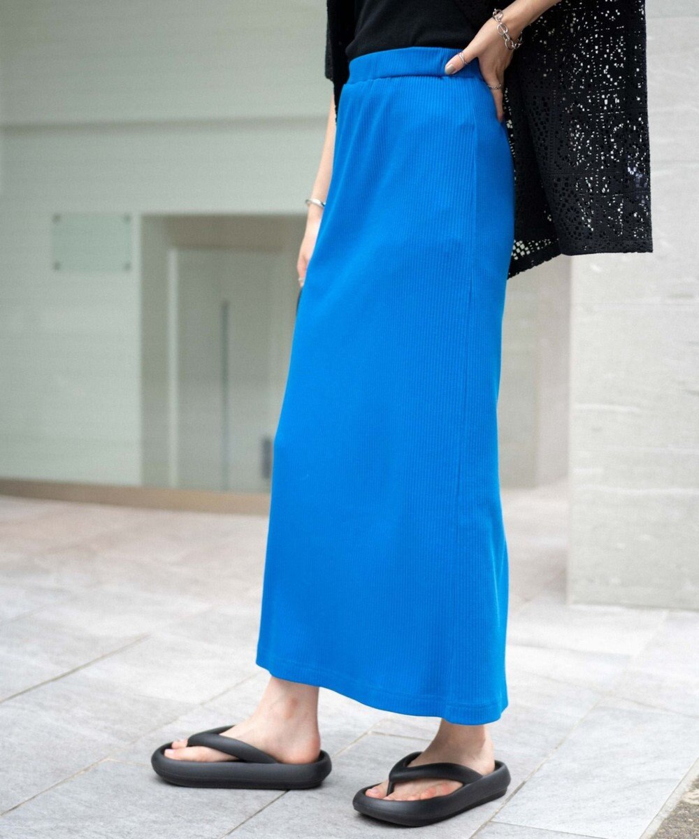 WEGO カラーリブイージーロングスカート 