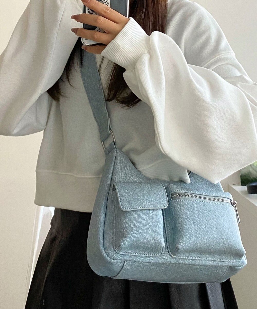 WEGO ポーチ付きランダムポケットデザインショルダー 