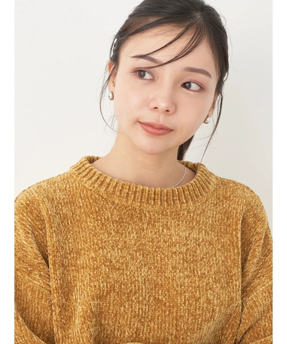 earth music&ecology シャイニーベロアモールプルオーバー 