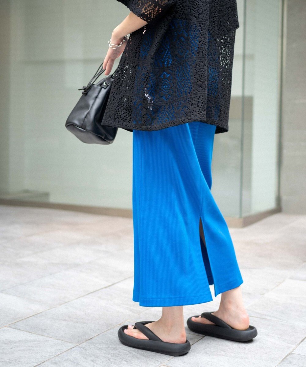 WEGO カラーリブイージーロングスカート 