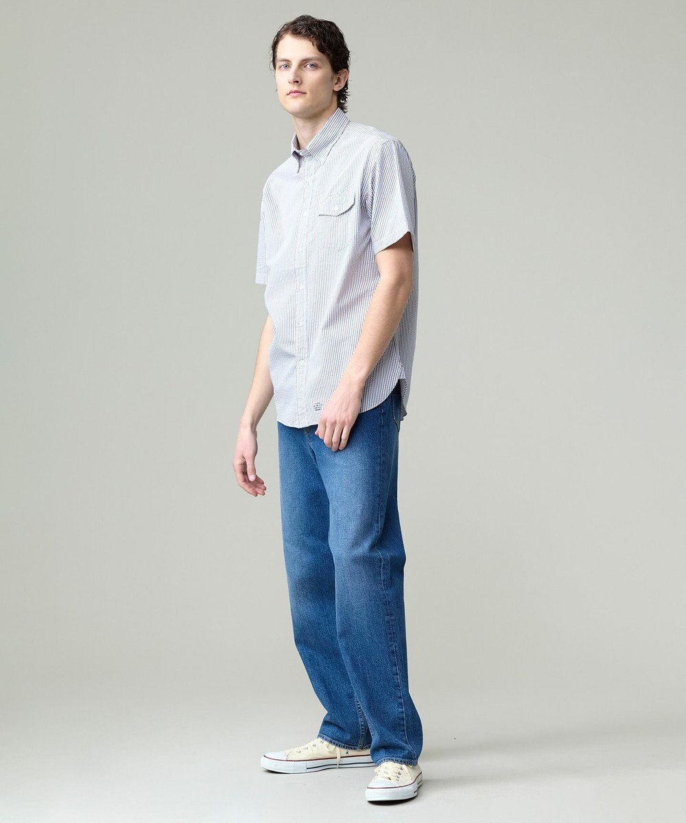 J.PRESS MEN 風が通るシアサッカーの清涼感【吸水速乾 / 高通気性】【クールマックス】サッカーストライプ シャツ / B.D. 