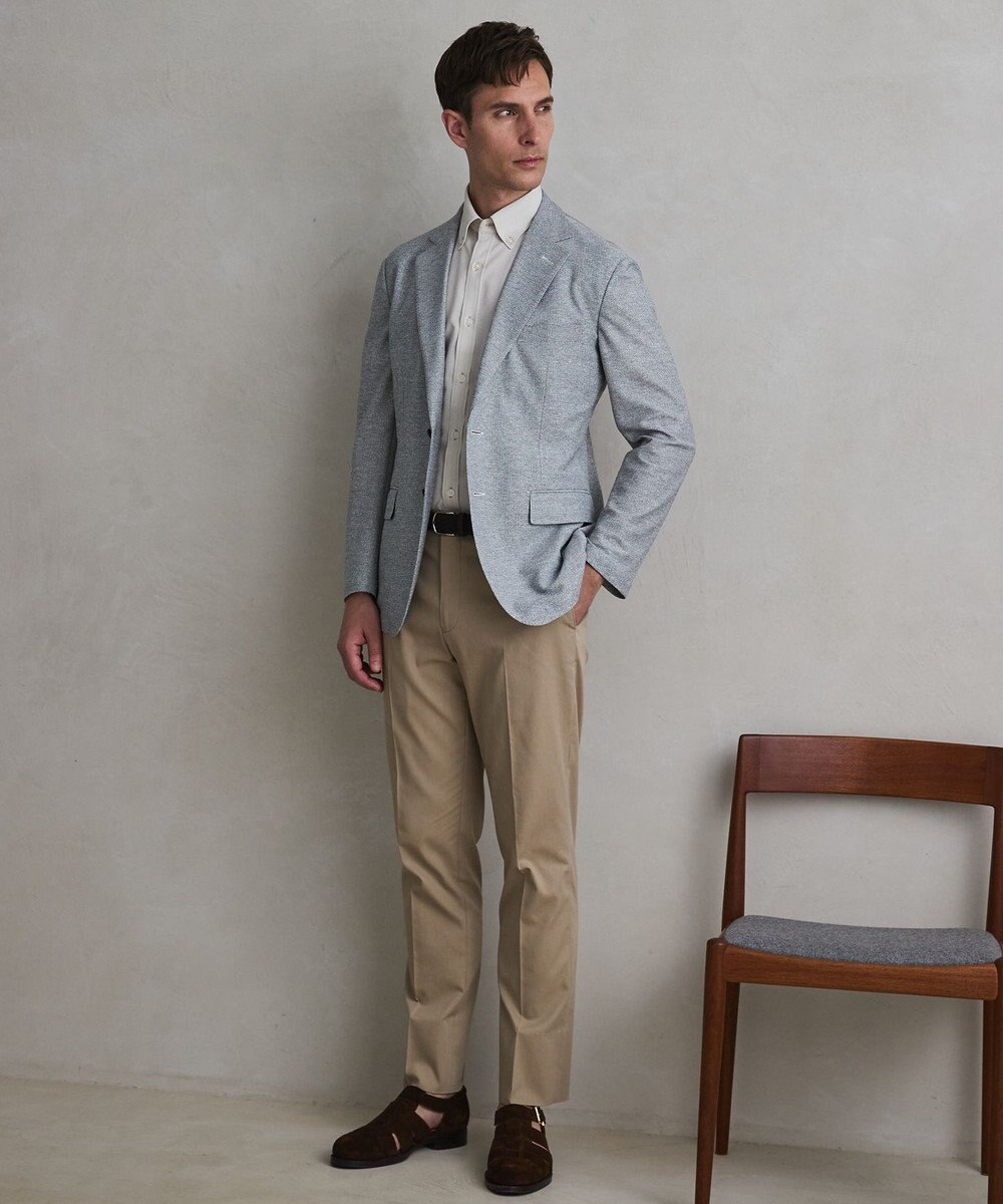 GOTAIRIKU 仕事で着られる綿パン【吸水速乾/ストレッチ/折り目加工】クールマックスコットンパンツ_ノータック（26年モデル） 