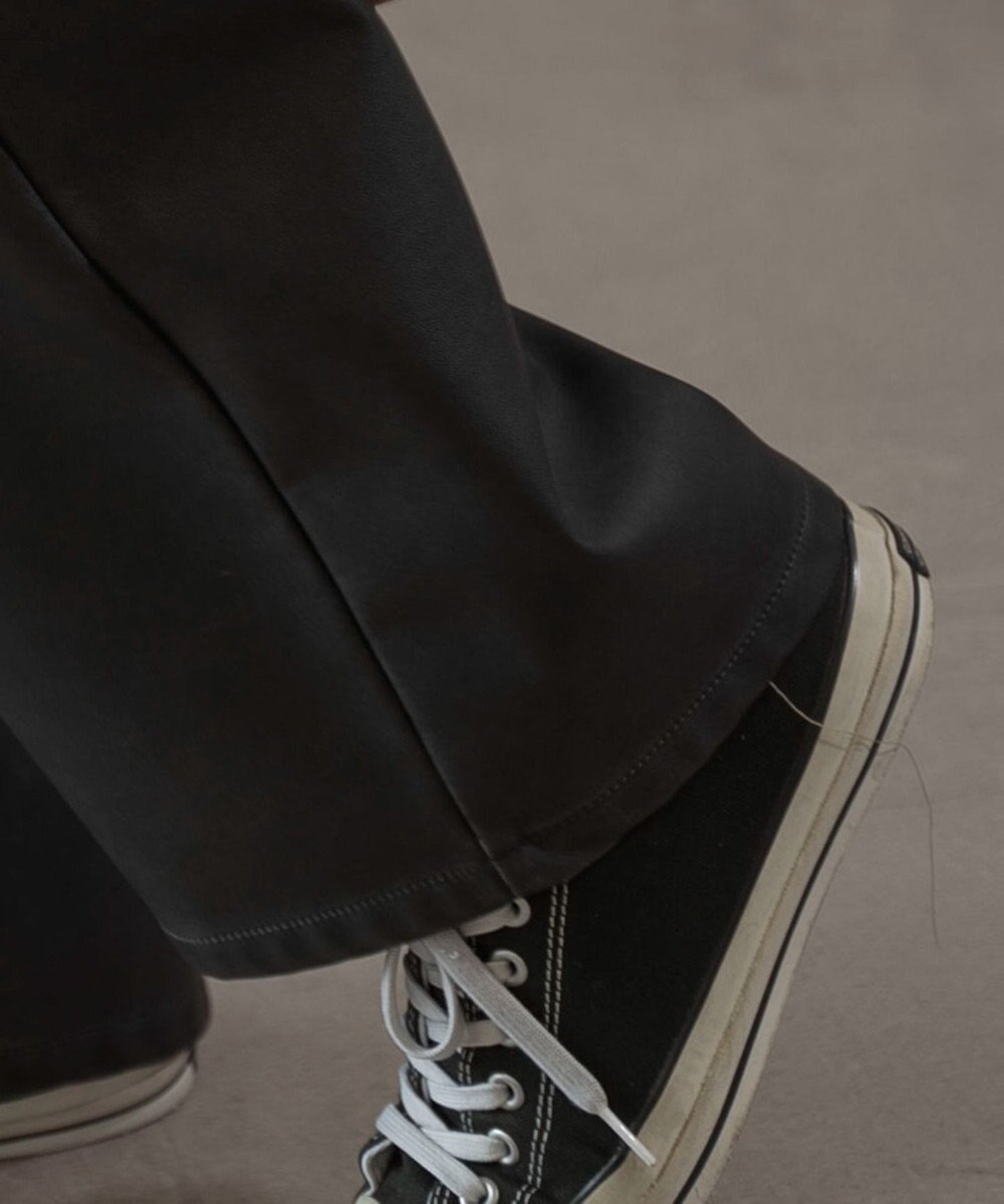 WEGO PUタックワイドトラウザー 