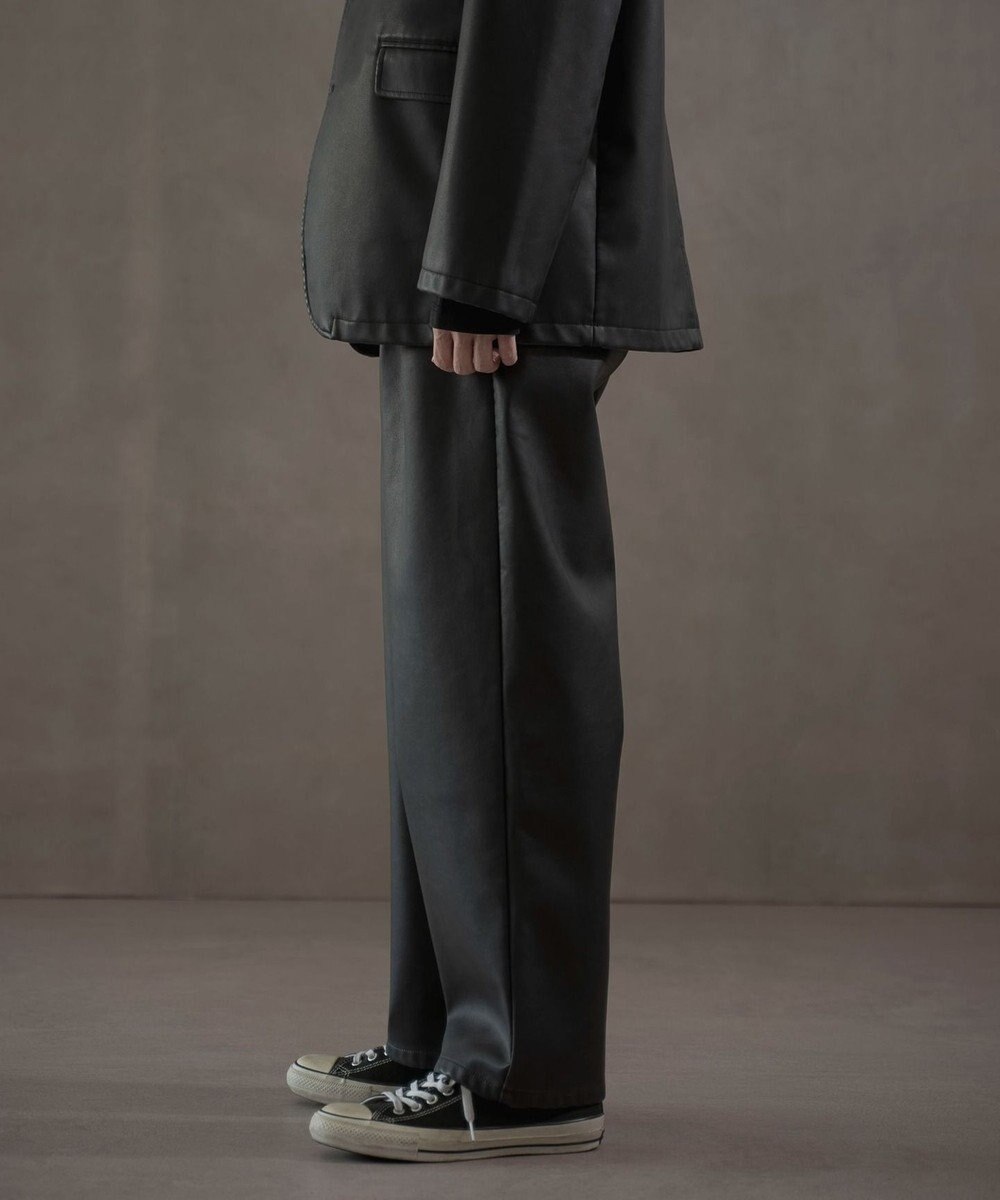 WEGO PUタックワイドトラウザー 