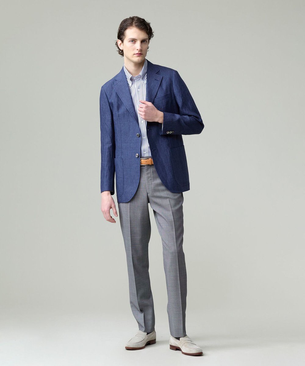 J.PRESS MEN 酷暑の清潔感もこれ一枚で【吸水速乾 / 抗菌防臭 / 防シワ】【J.PRESS OXFORD JERSEY】カノコインレイストライプ 半袖シャツ / B.D. 