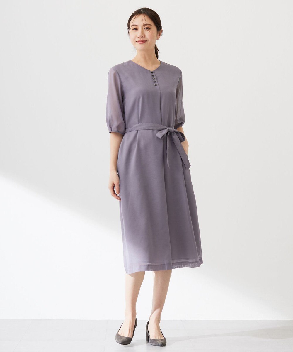 J.PRESS LADIES 【洗える】ブライトスパンボイル ワンピース 