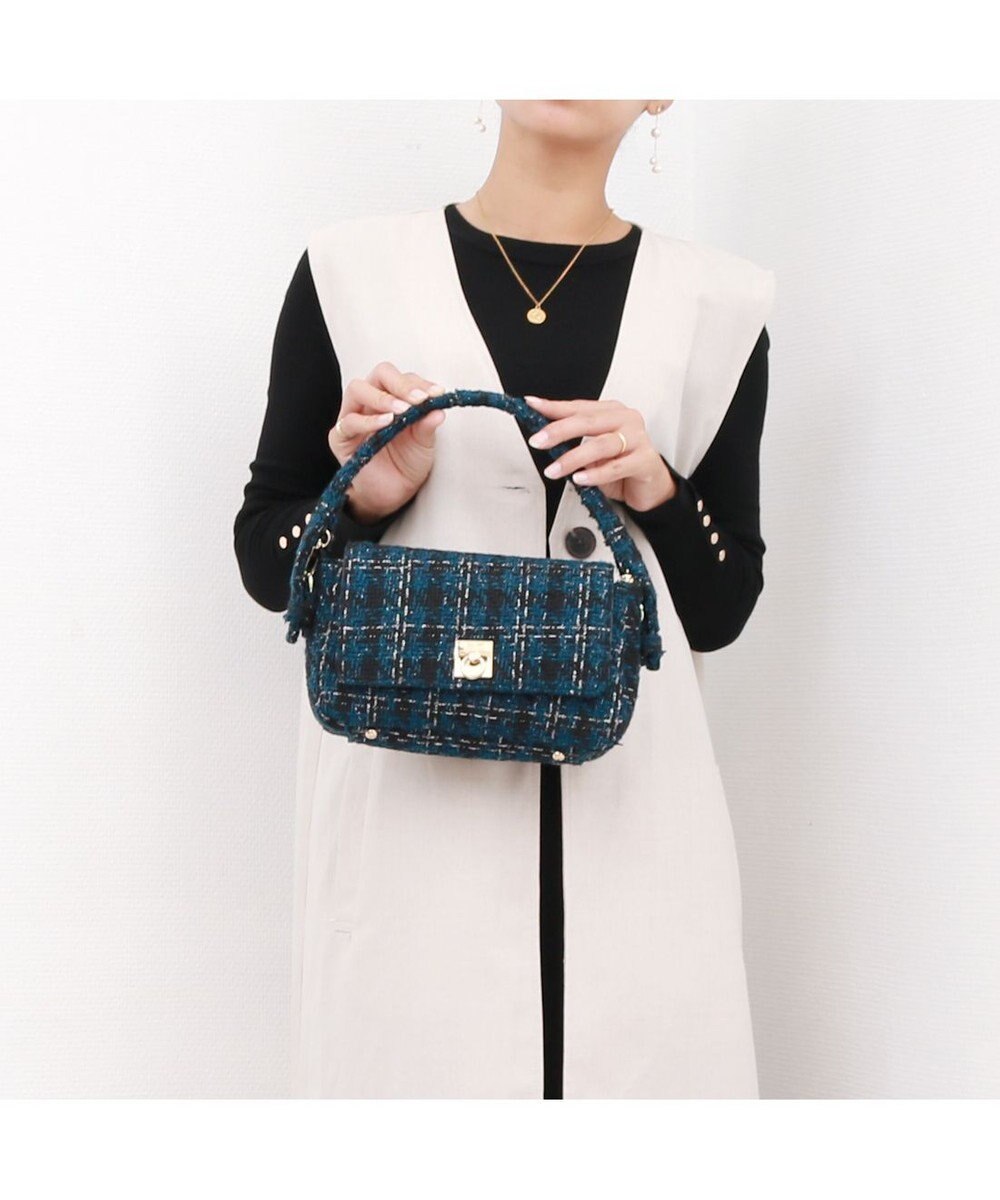 UNBILLION カシュカシュ cachecache / ツイード2wayハンドルフラップショルダー 