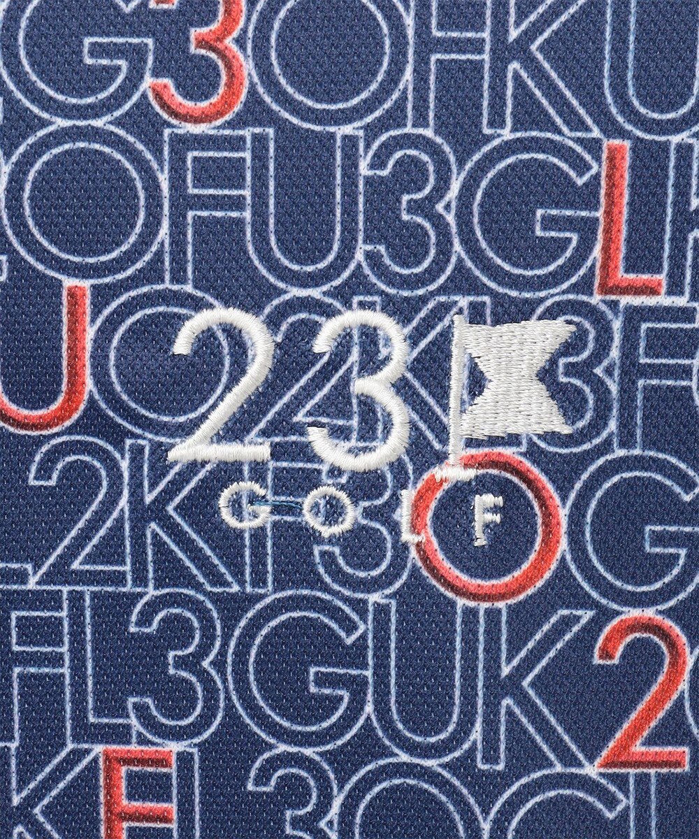 23区GOLF 【MEN】【吸水速乾/UVカット】ロゴ総柄プリント 半袖ポロシャツ 